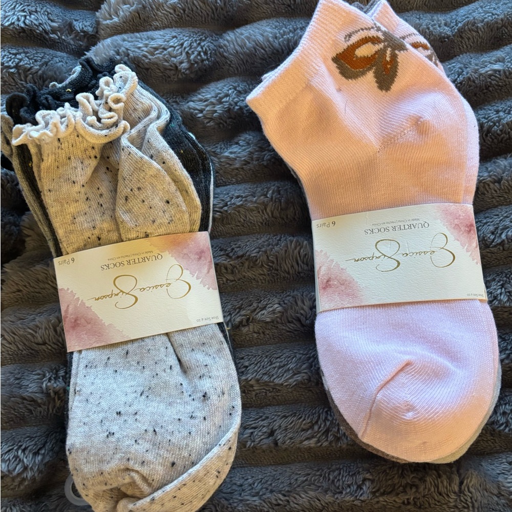 Women's Ankle Socks - Pink and Gray